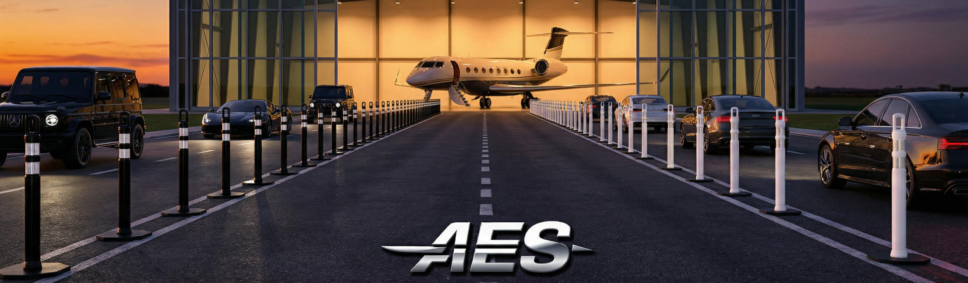 Black and White Delineators For Executive Airports