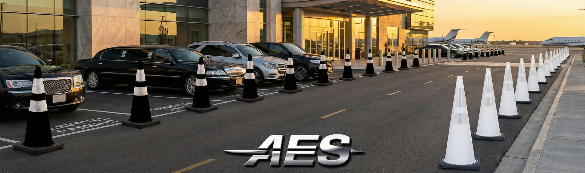 Black and White Reflective Traffic Cones For Executive Airports