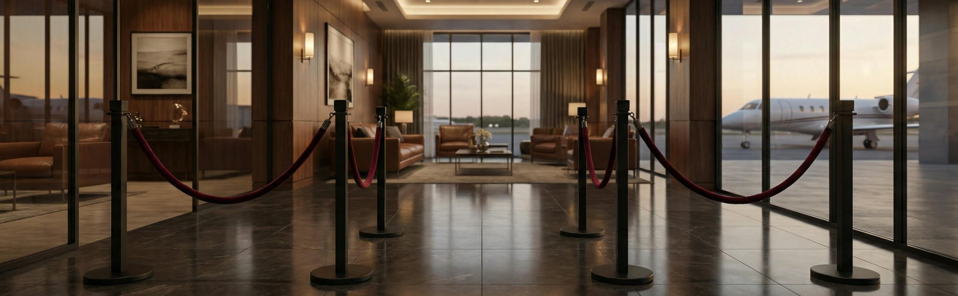 VIP Stanchions for Executive Airport Matte Black VIP Stanchions for Executive Airport